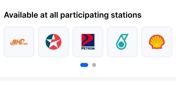 display of participating petrol stations in budi95 tng ewallet, ron95 subsidy