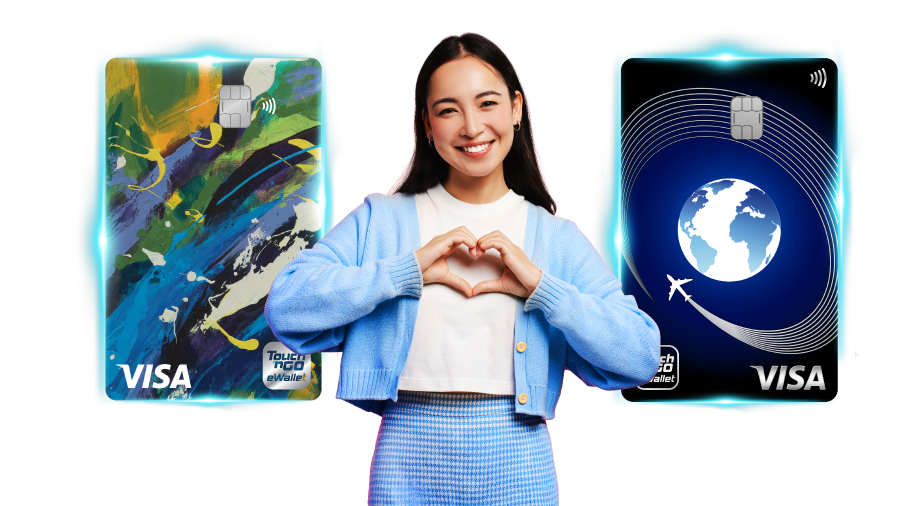 visa display card with girl